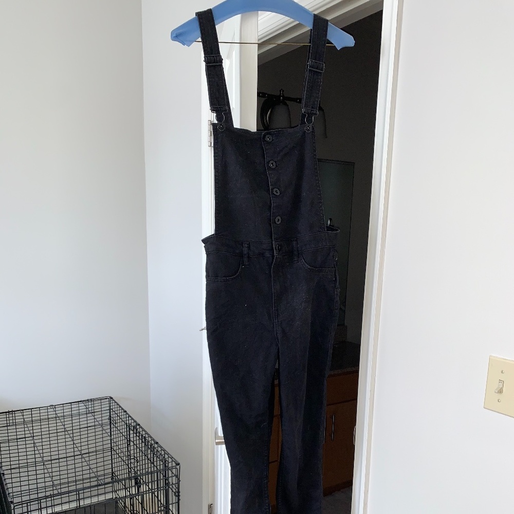 Black Skinny Overalls